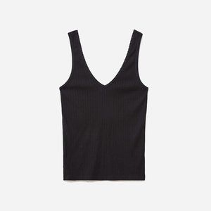 Everlane Stretch-Rib V-Neck Tank, NWT, Black, S